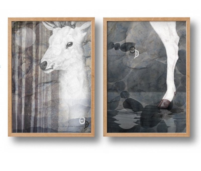 A Journey to Happiness: 逐梦筑梦 台湾特有白鹿传说 明信片 - 卡片/明信片 - 纸 白色