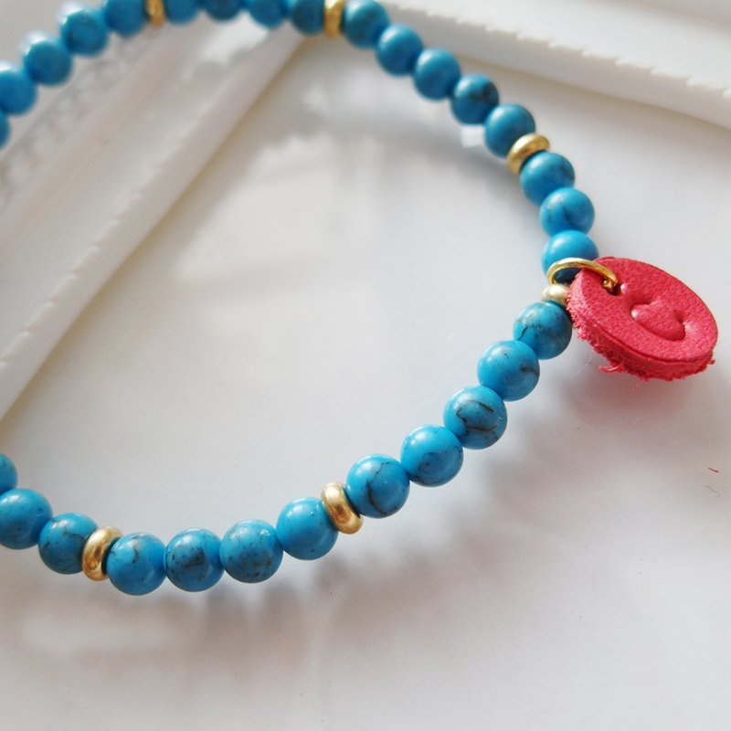 Cha mimi。天然能量。土耳其石x甜甜圈黄铜 手链 - 手链/手环 - 其他材质 多色