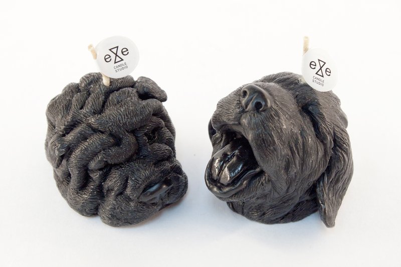黑色 eye puppy 幼犬造型香氛蜡烛礼盒 / eye puppy candle set - 蜡烛/烛台 - 蜡 黑色