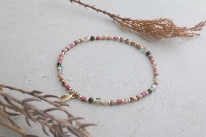 玛瑙 黄铜 手环 (0405) 小鸟儿 - 手链/手环 - 宝石 紫色