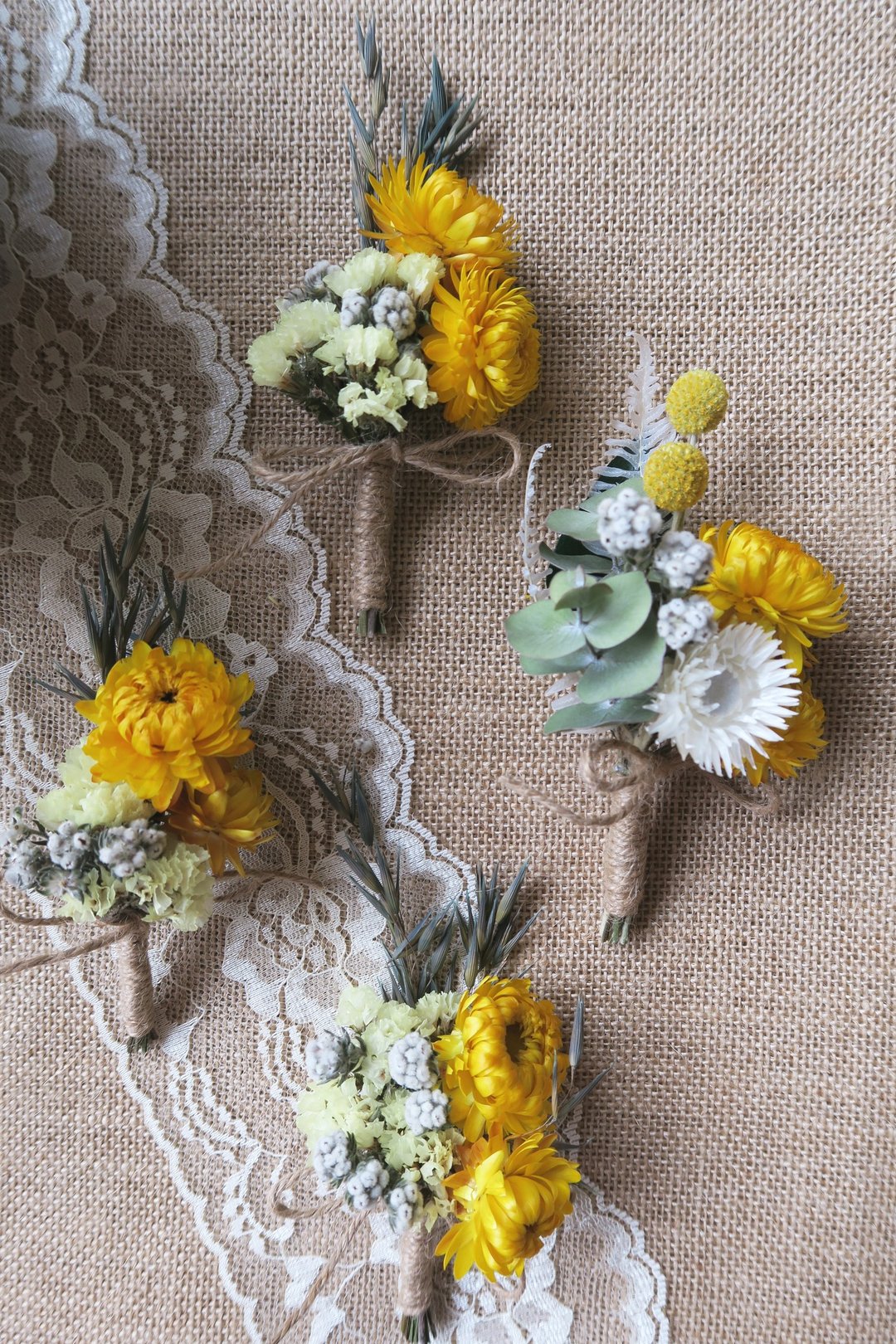 I Wedding collection I 干燥胸花_婚礼/婚纱摄影(可定制) - 植栽/盆栽 - 植物．花 黄色
