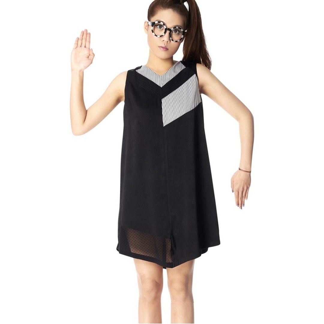 【Dress】_色块拼接洋装_x 《两个爸爸》 - 洋装/连衣裙 - 其他材质 黑色