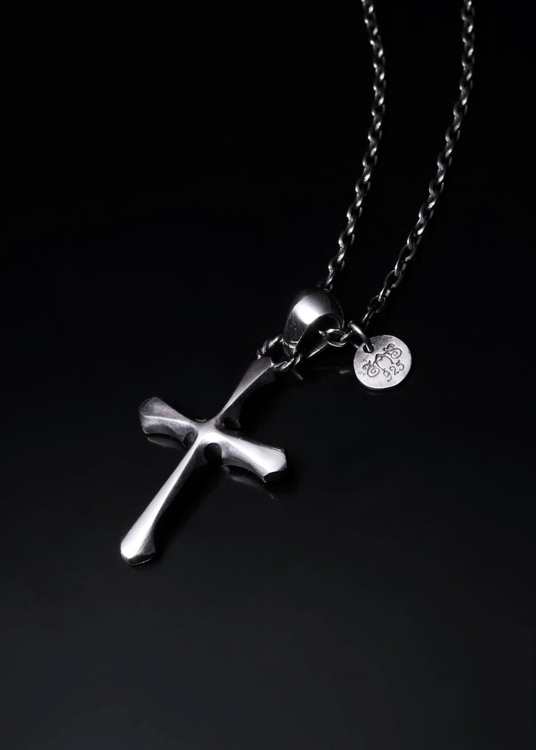 cross pendant | 十字架双面项链坠 - 项链 - 纯银 银色