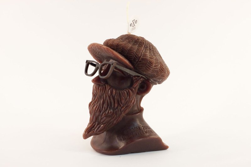 wisdom X eye candle－深咖啡色蜡烛 Mt.Gentleman Candle + 万用胚布袋 - 蜡烛/烛台 - 蜡 咖啡色