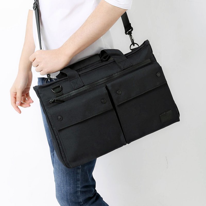 公文包 电脑包 手提袋 男装 商务包 防泼水 - Smasher 黑 - 公文包/医生包 - 其他材质 黑色