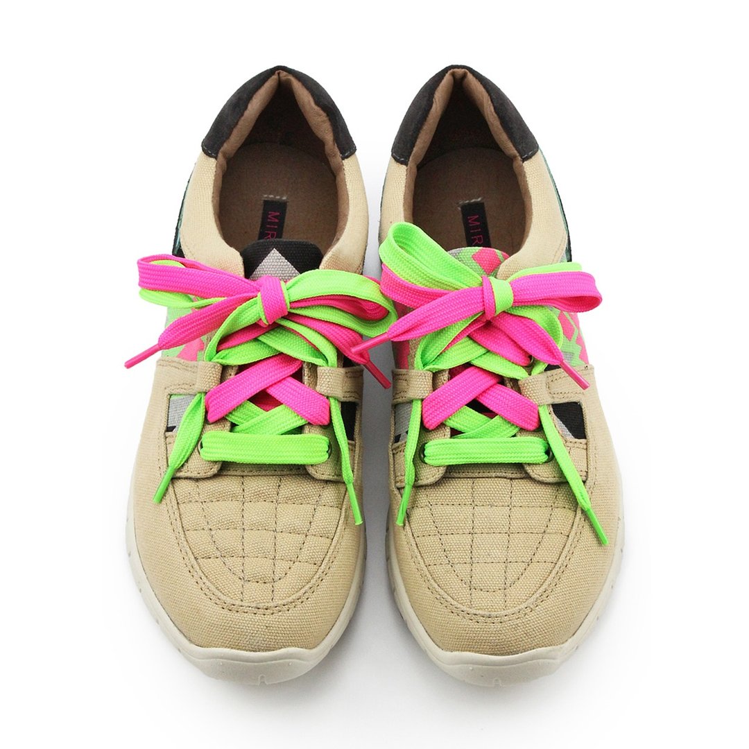 Olympic Flame W1053 Beige - 女款休闲鞋 - 棉 卡其色