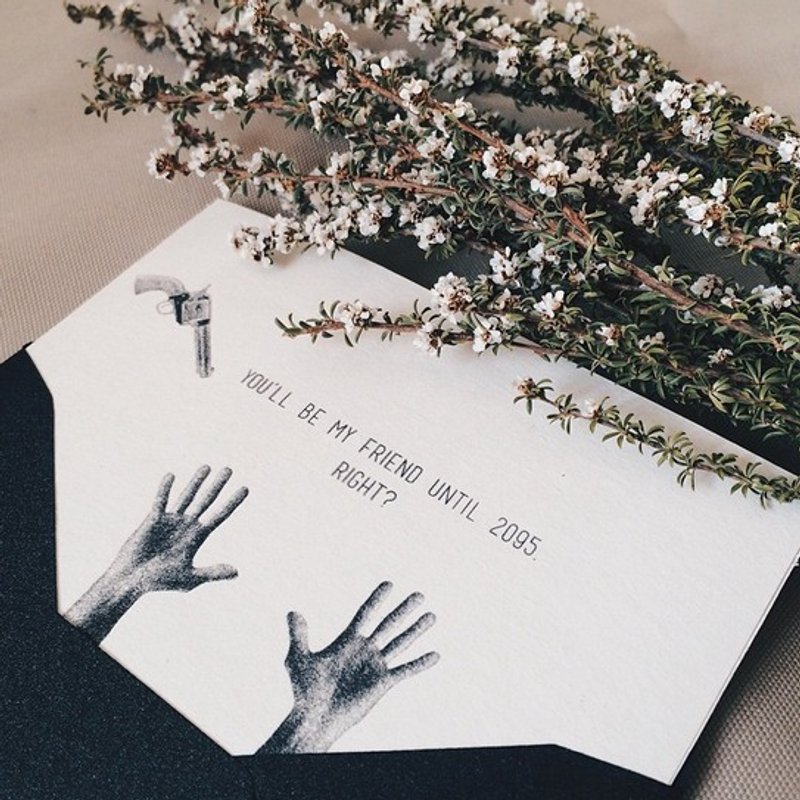 做我的好朋友直至2095// BFF系列 - 卡片/明信片 - 纸 黑色