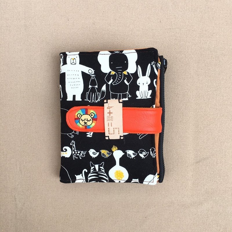 *1+1=5/丛林之王宝石狮 中夹&护照套* - 皮夹/钱包 - 棉．麻 黑色