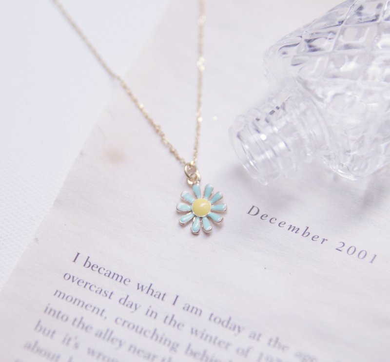 金色 项链 ◊ 蒂芬妮蓝绿色花花 - 项链 - 其他金属 蓝色