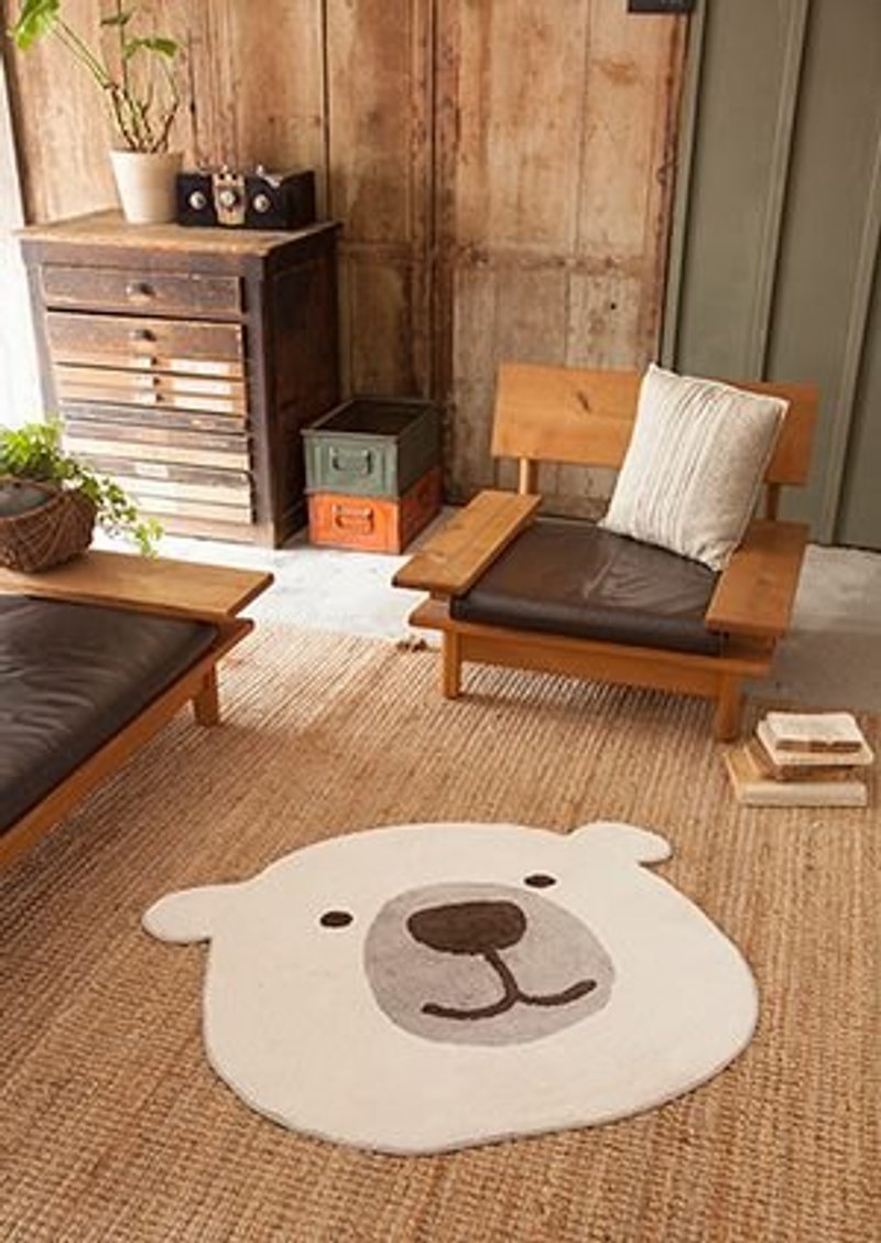 Saibaba Ethnique // 动物头壳系列 --- 熊熊地垫(超大) - 摆饰 - 棉．麻 咖啡色