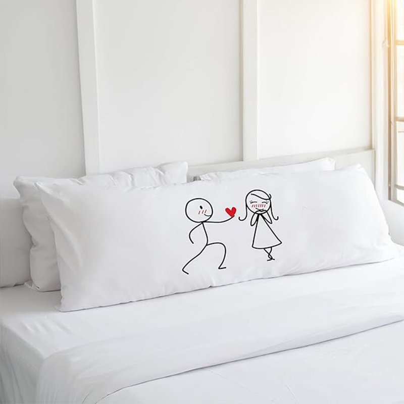 献上我的心 长枕头/抱枕套 白/卡其 | Humantouch - 枕头/抱枕 - 棉．麻 卡其色