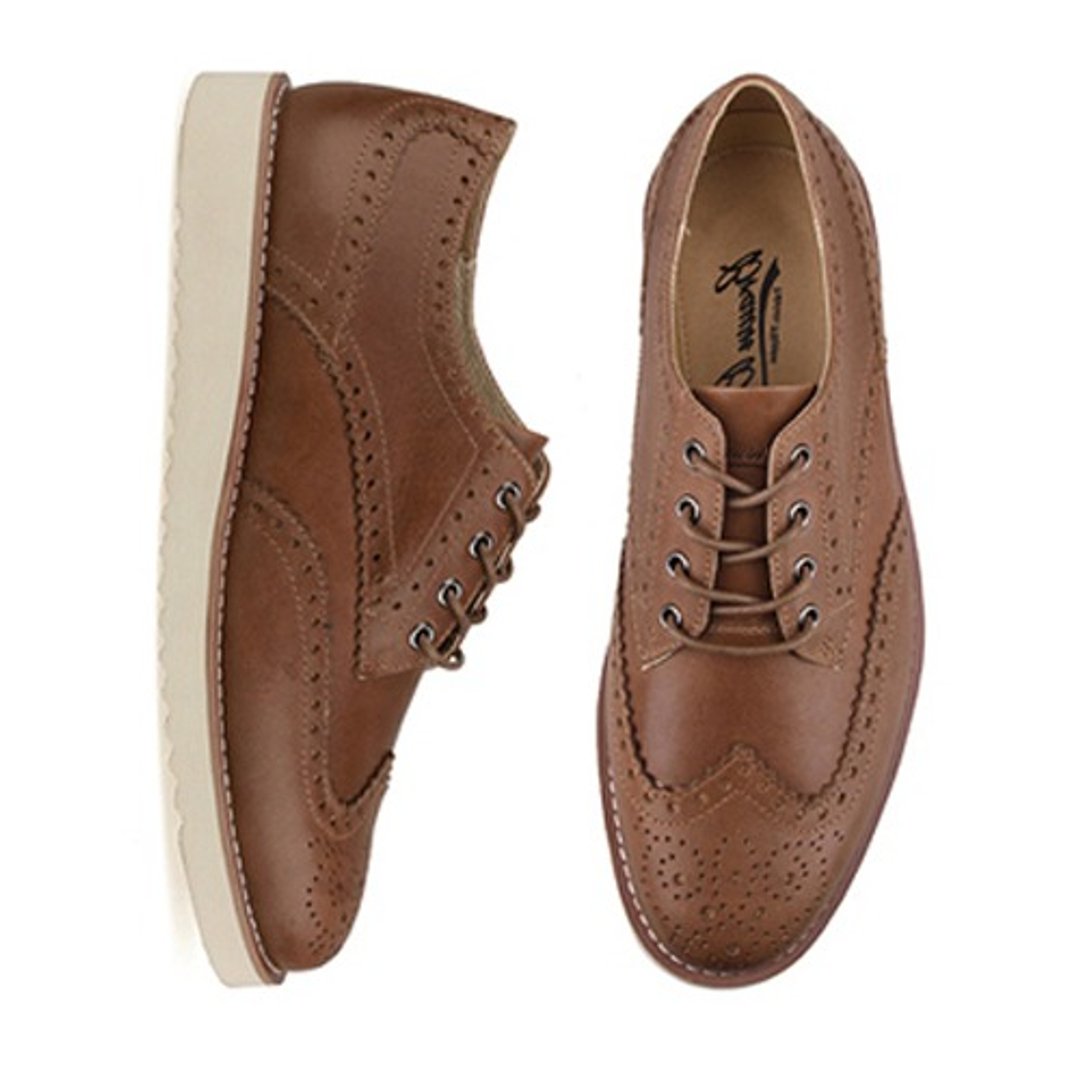 2016年必备Brawn Brows Wing tip 绑带通花皮鞋 BB6001 BROWN - 女款休闲鞋 - 真皮 咖啡色