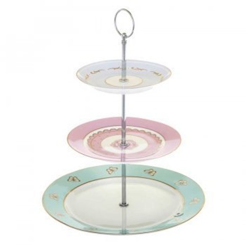 {HighTea下午茶  三层蝴蝶蛋糕架。附收纳盒} 马卡龙彩色 ~伦敦进口，复古纯正英伦血统~ - 茶具/茶杯 - 其他材质 多色