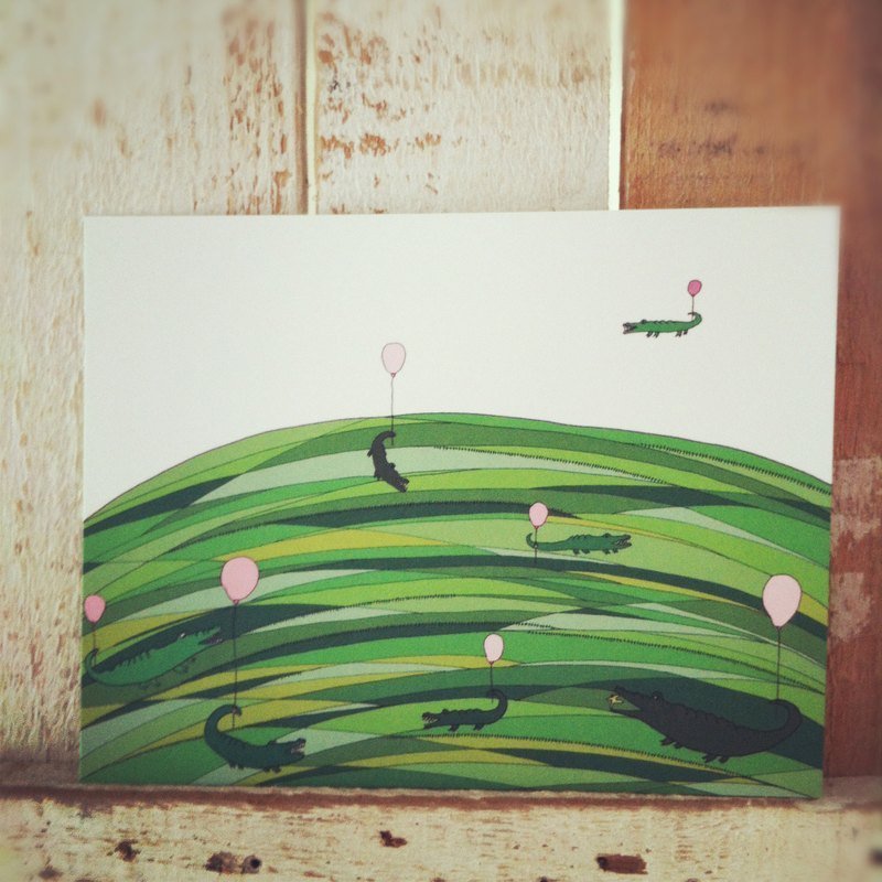 明信片-有一天我们都会飞起来 - 卡片/明信片 - 纸 绿色