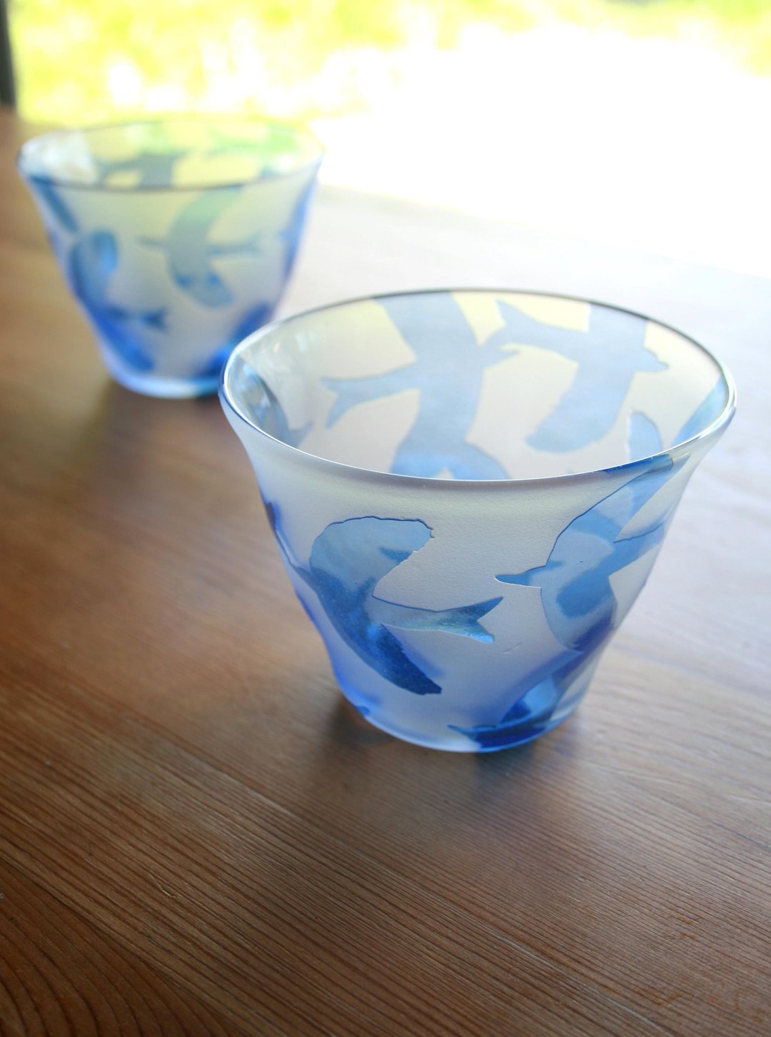 飞鸟冷饮手工吹玻璃杯（青） - 茶具/茶杯 - 玻璃 蓝色