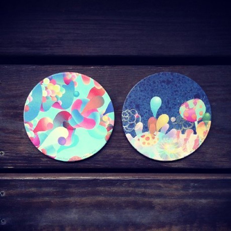 Po Hsun HUANG：Artist's Cup Mats Set 午茶杯垫组 - 杯垫 - 其他材质 紫色