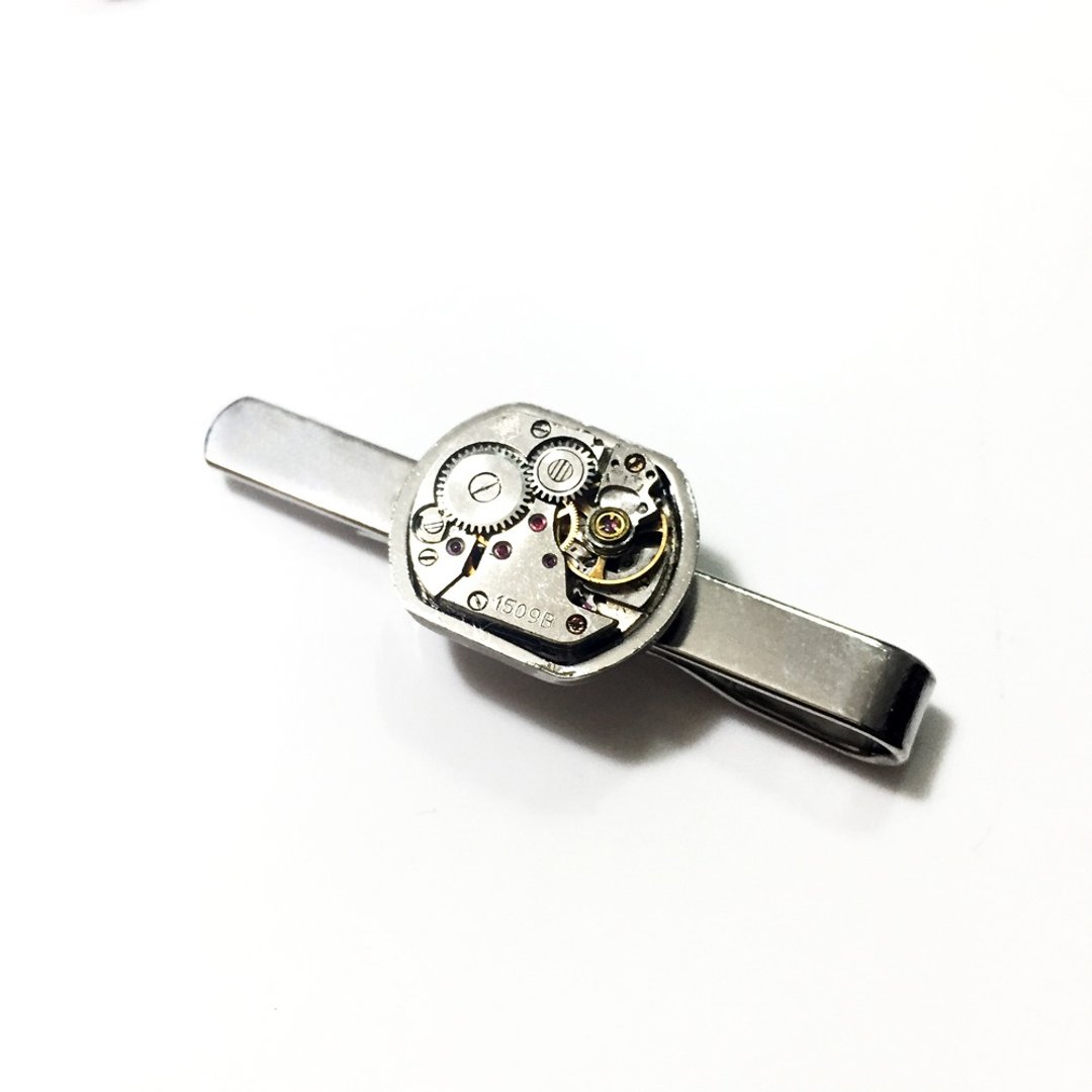 Steampunk蒸汽庞克风格 1960 机芯领带夹SV - 其他 - 其他金属 灰色