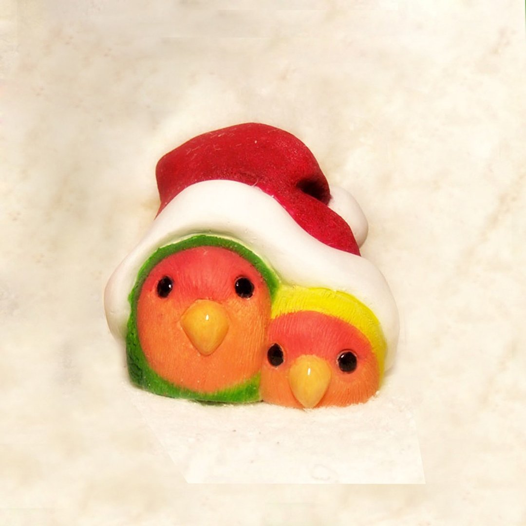 圣诞圆滚滚系列鹦鹉-Christmas Lovebird - 摆饰 - 塑料 多色