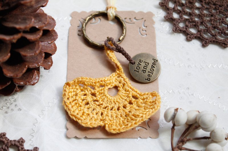 自然说季节。银杏叶。锁圈吊饰 - 钥匙链/钥匙包 - 其他材质 黄色