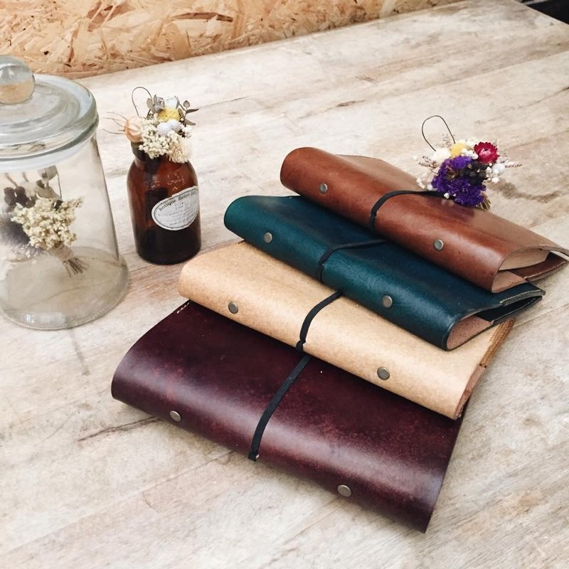 玩皮邦_植鞣真牛皮活页夹笔记本.Notebook.日记本.记事本.手帐/四色 - 笔记本/手帐 - 其他材质 