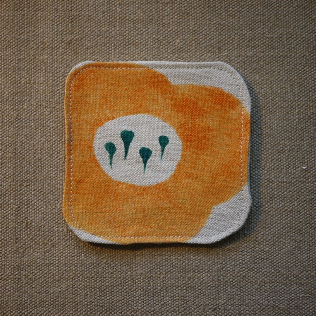 moshimoshi | 麻布杯垫-南瓜花 - 杯垫 - 棉 