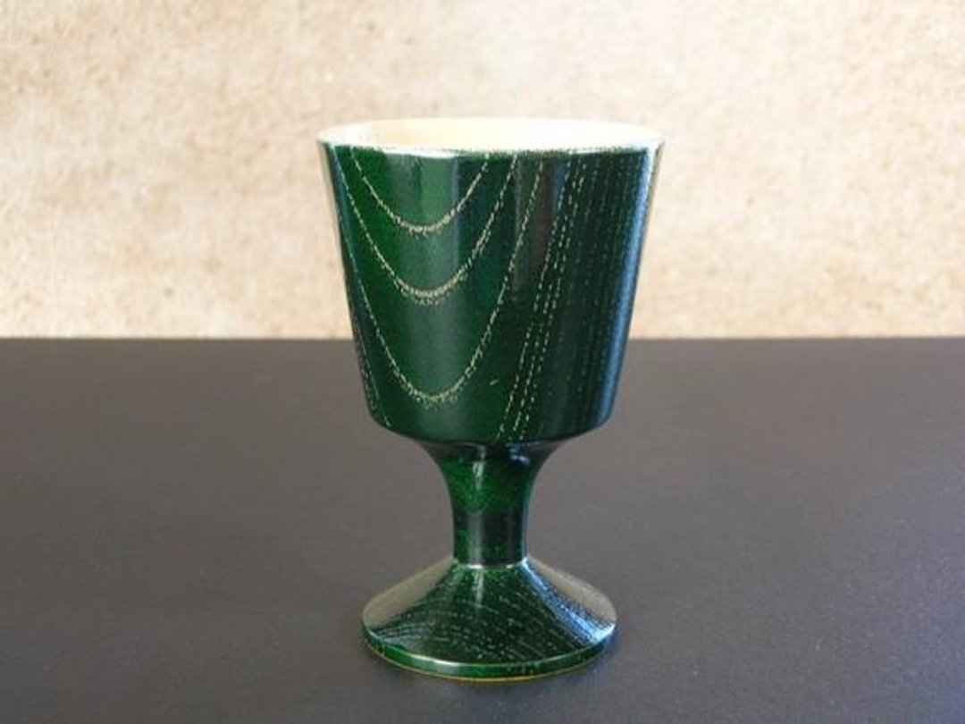 [Christmas gift] 高脚杯／绿色 - 茶具/茶杯 - 木头 绿色