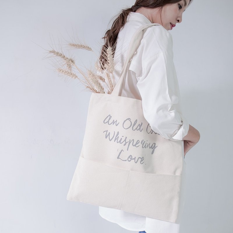 SU:MI said Whisper 乡村手袋_5SB909_米白 - 手提包/手提袋 - 棉．麻 白色