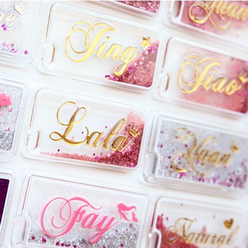 ♥TwinkleB｜定制化名字Bling Bling 流沙手机壳♥ - 手机壳/手机套 - 塑料 多色