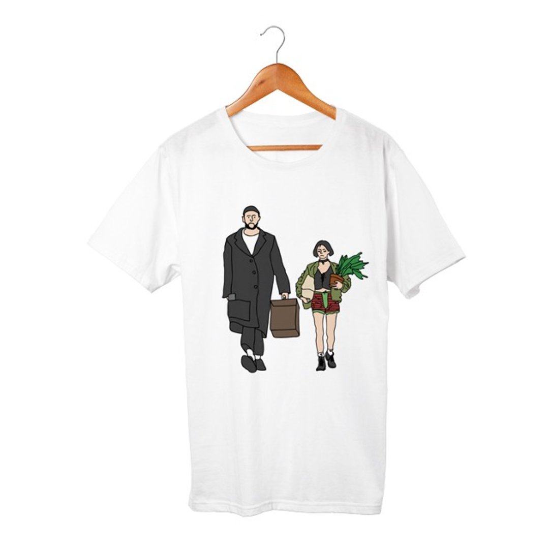 Leone & Mathilda T-shirt - 中性连帽卫衣/T 恤 - 棉 白色