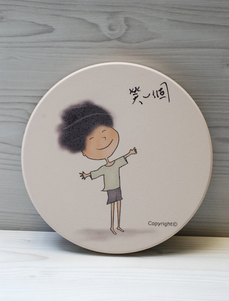 吸水杯垫-笑一个 - 杯垫 - 其他材质 白色