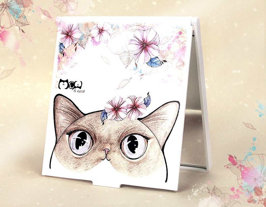 花花猫/手绘精致方形立镜 - 其他 - 塑料 