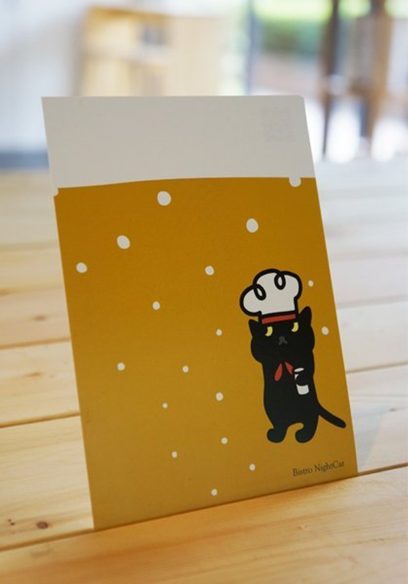 Bistro NightCat 夜猫食堂明信片 啤酒 - 卡片/明信片 - 纸 黄色