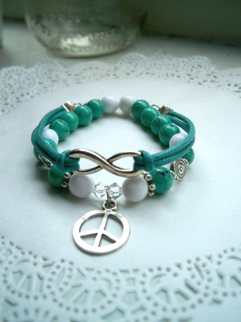 珠光流影手环-白-2条(和平吊饰改款-请看图4-如能接受在下单) - 手链/手环 - 其他材质 多色