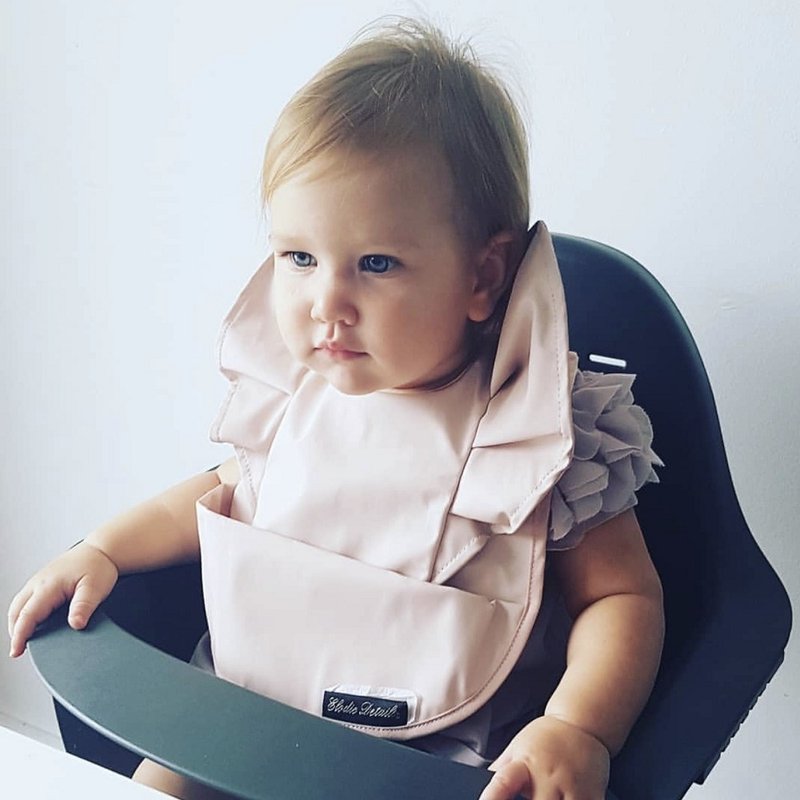 防水口袋围兜 - 粉嫩公主 Powder Pink - 围嘴/口水巾 - 防水材质 粉红色