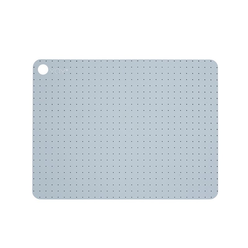 Pale grey blue 浅蓝点点硅胶餐垫2pcs  | OYOY - 餐垫/桌巾 - 硅胶 灰色