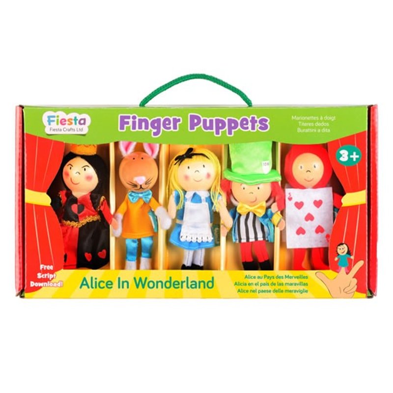 【英国Fiesta动动手+玩创意】爱丽丝梦游仙境创意手指偶玩具(5件组) - 玩具/玩偶 - 木头 红色