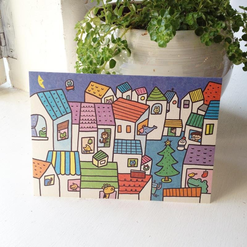 P714 圣诞卡-圣诞节会下雪吗 - 卡片/明信片 - 纸 蓝色