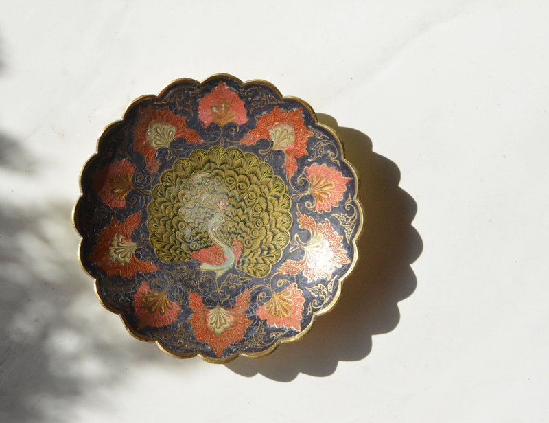 德国古董孔雀装饰盘/复古金属摆盘-B - 摆饰 - 其他金属 多色