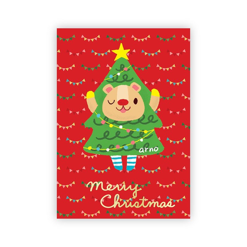 插画明信片 : 圣诞限定烫金系列 阿诺 - 卡片/明信片 - 纸 红色