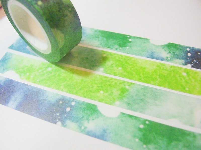 水彩纸胶带-渐层绿 - 纸胶带 - 纸 绿色