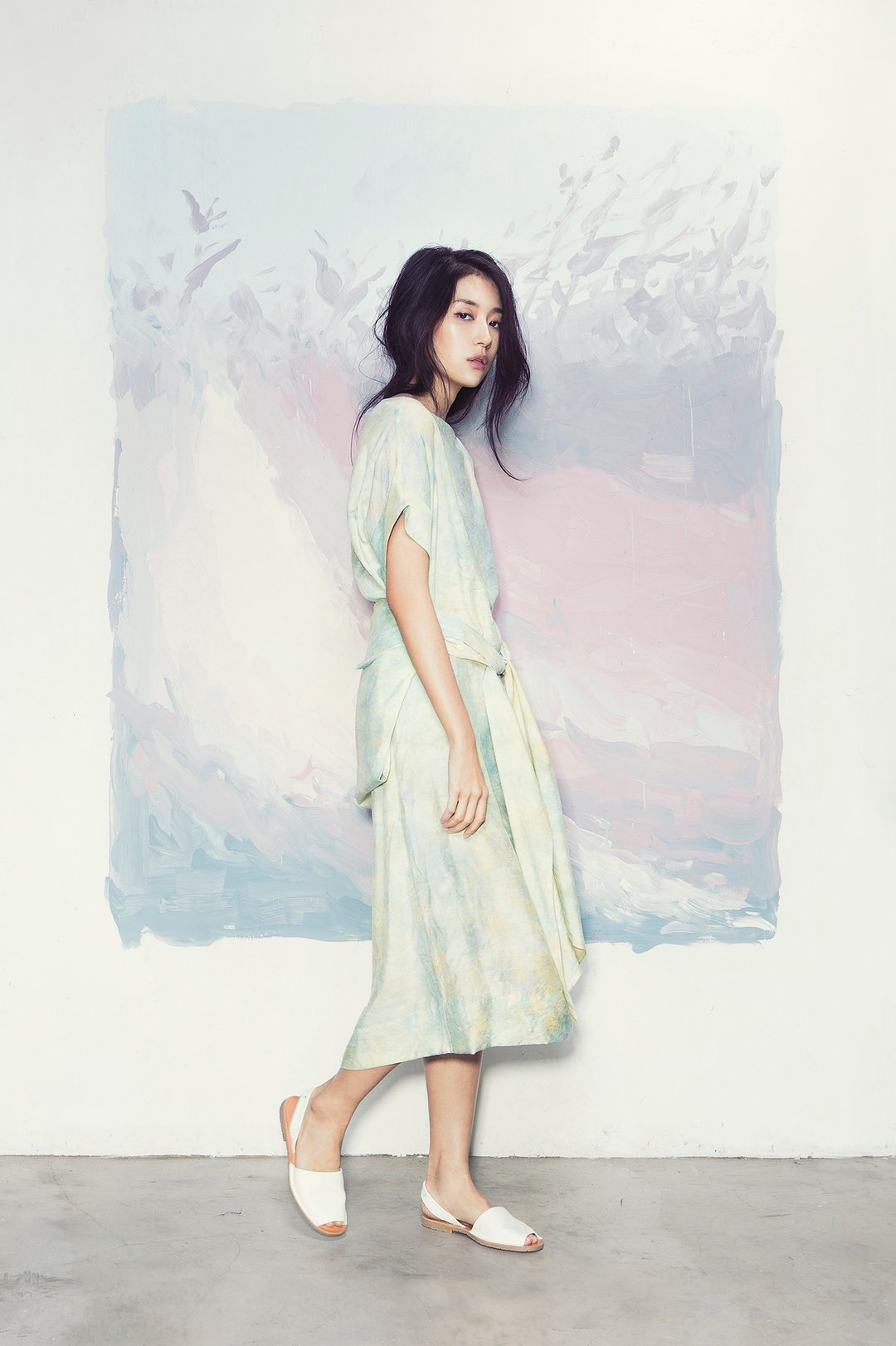 云彩绑带洋装(粉蓝) cloud dress - 洋装/连衣裙 - 其他材质 多色