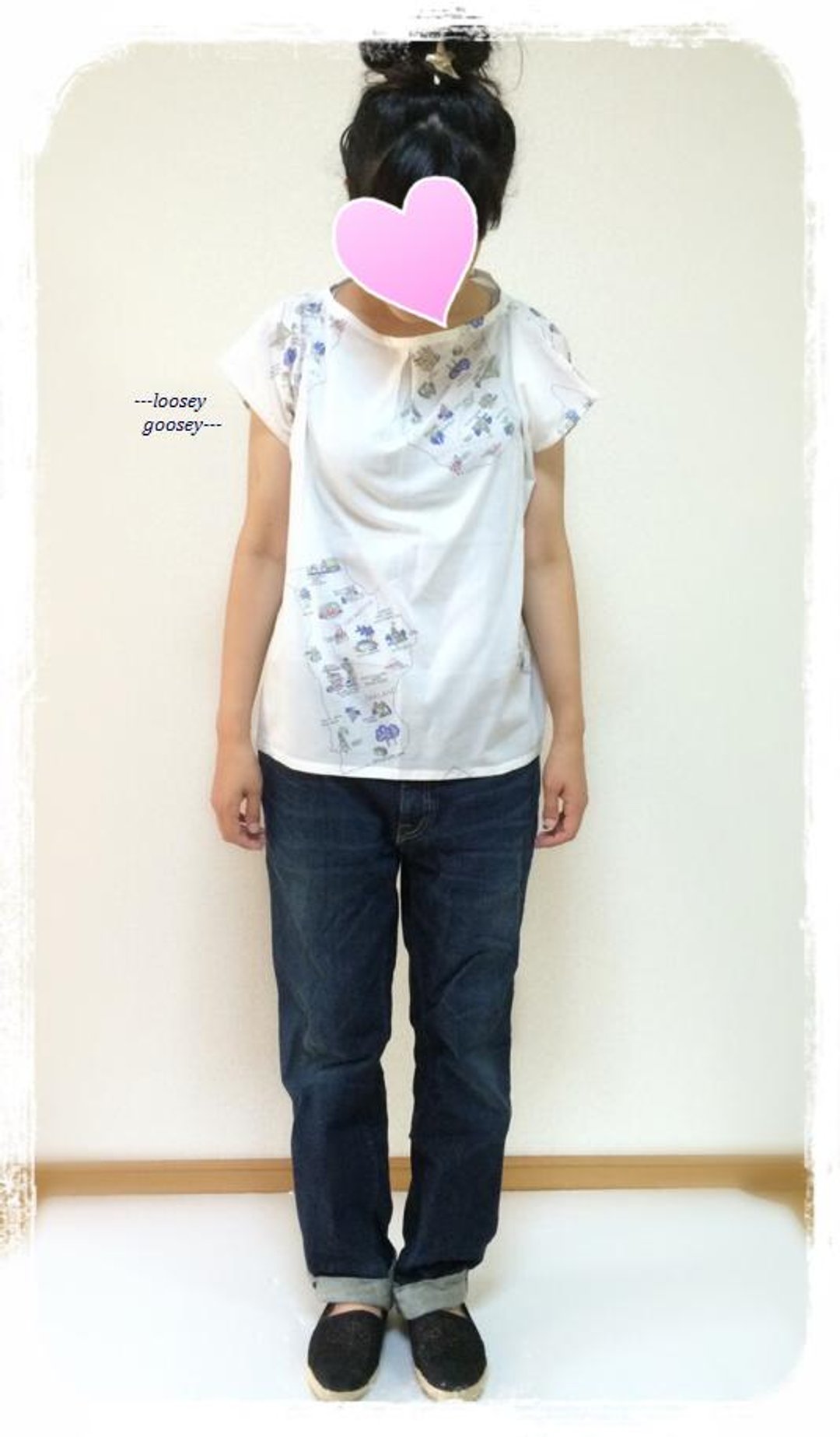 Journey of memories * summer of simple blouse / map pattern pink - 女装上衣 - 棉 