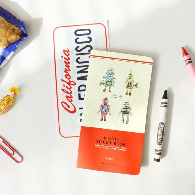 Dessin x Iconic-便利贴本V.3-机器人,ICO82569 - 便条纸/标签贴 - 纸 红色