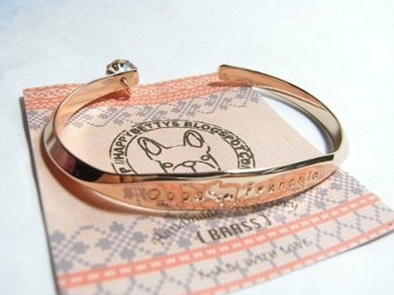 Oops 黄铜x施华洛世奇水钻手环-圣诞礼物- - 手链/手环 - 其他金属 粉红色