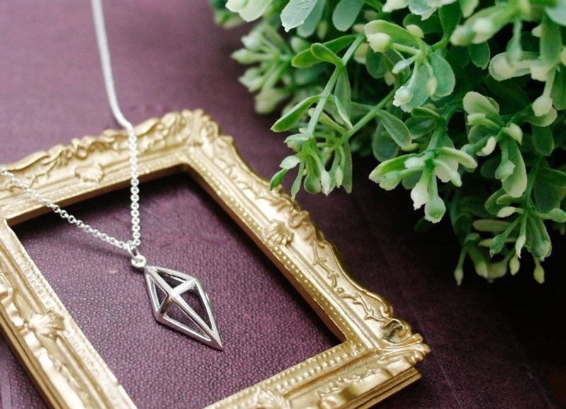 GT菱形钻石纯银项链  - 项链 - 其他金属 灰色