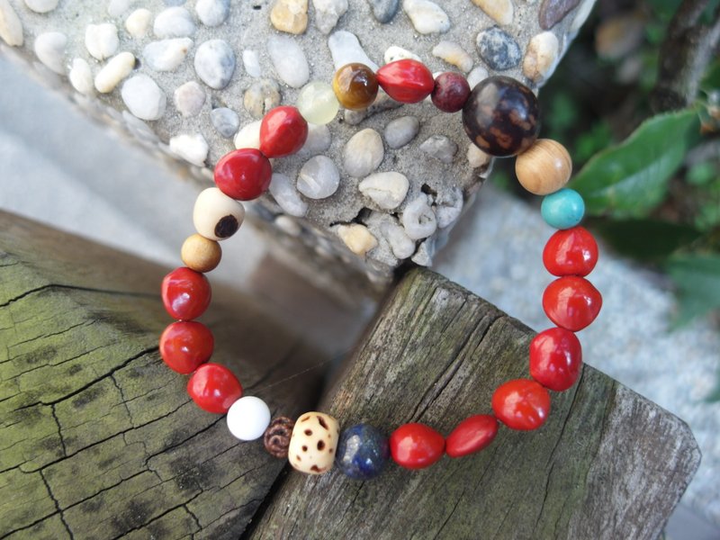 蓦然《手环系列》相思豆--爱 - 手链/手环 - 植物．花 红色