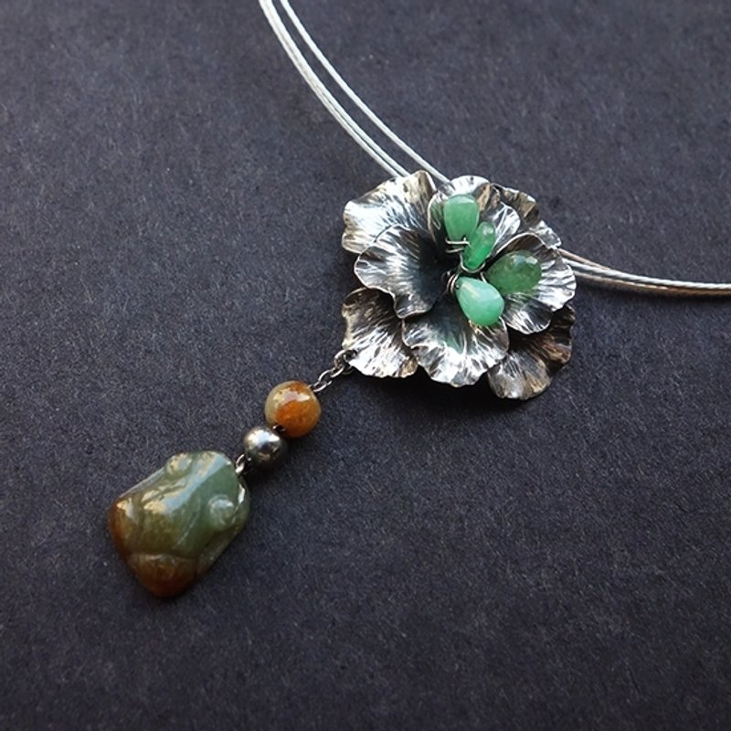 -翡翠银花- 纯银项链 - 项链 - 其他金属 