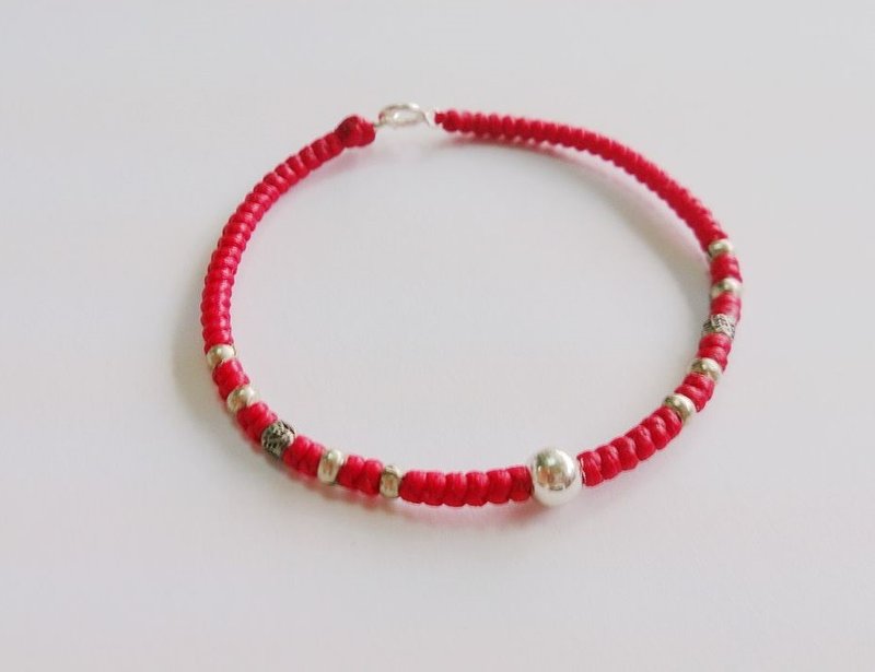 925纯银手链 腊绳手链 纯银手链 幸运绳手链 腊线手链 C103 - 手链/手环 - 其他材质 多色