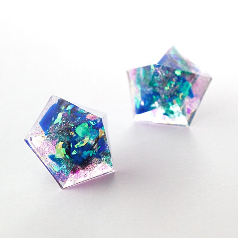 Pentagon Pierce (zigzag) - 耳环/耳夹 - 其他材质 多色