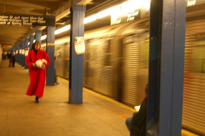 '地铁月台' 三层上膜明信片 - 卡片/明信片 - 纸 